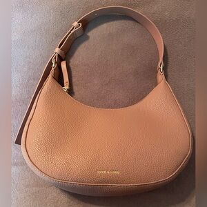 Love & Lore Salmon colour mini croissant shoulder Bag